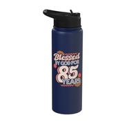 Religious Blessed By God for 85 Years Happy 85th Birthday Stainless Steel Insulated Water Bottle