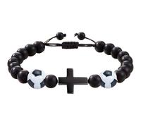 Religious Bracelets,Christian Bracelets - Religious Lucky Bracelet | Inspirational Bead Chain with Rope, Adjustable Faith Bracelet, Black Symbols Jewellery for Men, riferimento alla