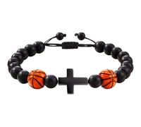 Religious Bracelets,Christian Bracelets - Religious Lucky Bracelet | Inspirational Bead Chain with Rope, Adjustable Faith Bracelet, Black Symbols Jewellery for Men, riferimento alla