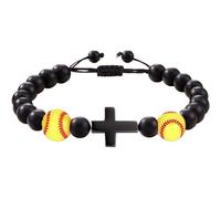 Religious Bracelets,Christian Bracelets - Religious Lucky Bracelet | Inspirational Bead Chain with Rope, Adjustable Faith Bracelet, Black Symbols Jewellery for Men, riferimento alla
