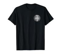 Religious Catholic St. Benedict Medal | Christian Value Graphic T-Shirt, Men, Black, L