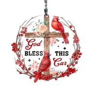 Religious Christ Cars Pendants, Double Sided God Bless This Car Pendant, Car Room Icon Pendant Ornament, Christian Car Hanging Ornament Accessories, Jesus Religious Charm for Car Decor