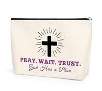 Religious Christian Gifts for Women Makeup Bag Bible Verse Inspirational Motivational Quote Self Care Cosmetic Bag with Zipper Religious Birthday Graduation Gifts for Sister Mum Friend Travel Pouch