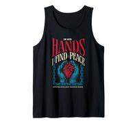 Religious Christian God Faith Jesus Christ Hands Heart Peace Tank Top