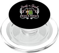 Religious Christian Just A Girl Who Loves Jesus And Pickles PopSockets PopGrip for MagSafe