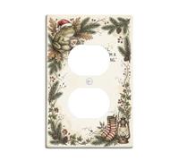 Religious Christmas Amphibian Quote Duplex Outlet Covers Plate | Vintage Botanical Frame, Inspirational Quote, Cozy Winter Aesthetic, Woodland Animal Theme, Faith-inspired Wall Decor