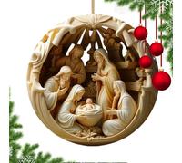 Religious Christmas Decorations - Two-Dimensional Acrylic Nativity Ornaments for Christmas Tree & Holiday Decorations - Christian Christmass Decoration for Home, Church, Wall & Festive Occasions