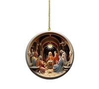 Religious Christmas Ornaments | 2D Acrylic Religious Decoration, Birth Tree, Home Garden Christmas Tree Bookcase Interior Car Door Handle Branches