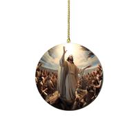 Religious Christmas Ornaments - 2D Acrylic Religious Decorations, Birth Tree - Home Garden Christmas Tree Bookshelf Car Interior Door Handle Branches