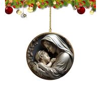 Religious Christmas Ornaments - 2D Acrylic Religious Pendant - Christmas Nativity Ornaments - for Home, Garden Tree, Easter, Holiday, Books, Interior of the Car, Handle of the Door