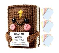 Religious Crochet Dolls, Handmade Knitted Bible Shape, Soft Decorative Figure With Sturdy Panel, Refined Texture Layer, 3.15x3.54 inches Faith Category, Gift Ornament For Women Men And Children