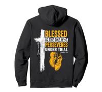 Religious Cross Country Runner James 1:12 Bible Verse Christ Pullover Hoodie