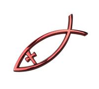 Religious Crossing Car Window Stickers Savior Fish Badge Ichthys Fish Sticker for Laptops Refrigerators Faith Symbol Sticker