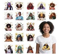 Religious DTF Transfers Ready to Press - 20 Sheets Black Girls Bible Verse Iron On Transfers for T Shirts Bible Journaling Praying Christian Heat Transfer Iron on Patches for Clothes Bag Pillow Covers