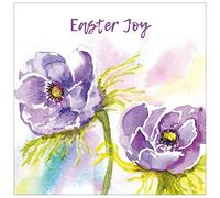 Religious Easter Cards, Purple Flowers, Pack of 5 with Bible Verse