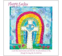 Religious Easter Cards - Rainbow, pack of 5, with white envelopes and Bible verse inside these Christian Easter cards, by Just Cards Direct