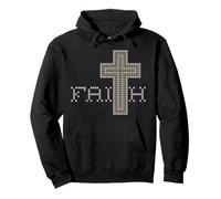 Religious Faith and Cross Stitch Christian Cross Pullover Hoodie