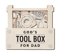 Religious Father's Day Gift, Wooden Father's Day Craft, God's Tool Box For Dad (Natural Wooden)
