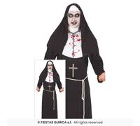 Mens Halloween Horror Nun Fancy Dress Costume Scary Nun Outfit New fg