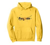 Religious Forgiven Inspirational Graphic for Men Pullover Hoodie, Adult Unisex, Lemon, XXL