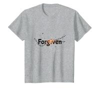 Religious Forgiven Inspirational Graphic for Men T-Shirt, Kids, Heather Grey, 3 Years