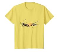 Religious Forgiven Inspirational Graphic for Men T-Shirt, Kids, Lemon, 8 Years
