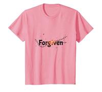 Religious Forgiven Inspirational Graphic for Men T-Shirt, Kids, Pink, 10 Years