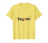 Religious Forgiven Inspirational Graphic for Men T-Shirt, Men, Lemon, M