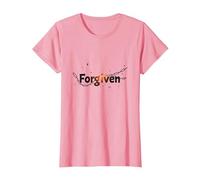 Religious Forgiven Inspirational Graphic for Men T-Shirt, Women, Pink, XL