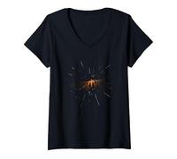 Religious Forgiven Inspirational Graphic for Men V-Neck T-Shirt, Women, Black, L