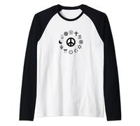 Religious Freedom - Peace Sign & Religious Symbols Raglan Baseball Tee