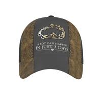 Religious Gift God Jesus A Lot Can Happen in 3 Day Black Brown Unisex Baseball Cap Lightweight Snapback-Hats Breathable Trucker Hat for Outdoor Fishing Hiking
