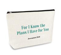 Religious Gifts Bible Verse Cosmetic Bag Gift for Women Inspirational Motivational Gifts Christian Faith Makeup Pouch Bag Best Friend Mother Daughter Aunt Birthday Gift Travel Toiletry Bags