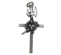 Religious Gifts by San Francis Imports, Inc Silver Tone Confirmation Cross Pendant with Sacred Heart and Holy Dove, 1 7/8 Inch