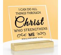 Religious Gifts for Girls Prayer Gifts for Women Acrylic Plaque with Stand Christmas Christian Gifts Bible Verses Gifts Scripture Baptism Gifts Motivational Birthday Gifts for Mom Friend Coworker