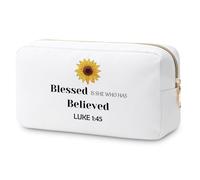 Religious Gifts for Her Sunflower Lovers Gifts Makeup Bag Sunflower Christian Gifts for Women Inspirational Gifts for Friends Bible Verse Gifts Cosmetic Pouch Prayers Spiritual Gifts Baptism Gifts