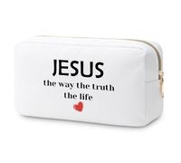 Religious Gifts for Women Christian Makeup Bag Bible Gifts Ideas Inspirational Scripture Presents Jesus Cosmetic Bag Faith Christmas Birthday Baptism Travel Pouch for Friend Christening Presents