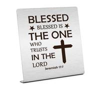 Religious Gifts for Women Men Christian Home Office Desk Decor Christian Faith Gift for Godmother Godfather Inspirational Christian Gifts Bible Verses Gifts Plaque Sign Desk Decor Birthday Gifts