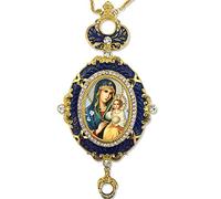 Religious Gifts Framed Catholic Orthodox Madonna and Child Christ Icon Pendant 5 3/4 Inch Wall Art for Living Room