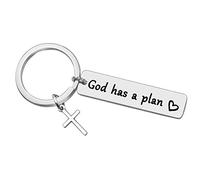 Religious Gifts Inspirational Keyring Christian Gifts for Men Women God Has a Plan Keyring Faith Keychain Christian Gifts for Friend Family Member Encouragement Gifts Christmas Birthday Gift