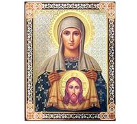 Religious Gifts Russian Icon Jesus Christ Image St Veronica with Veil 6 1/4 Inch