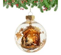 Religious Globe Ornament - Holy Family Display, Festive Faith Decoration, Sacred Scene Sphere | Devotional Meaning Tradition Expression Enhancement Framework, Inspirational Seasonal Accent Presentatio