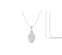 Religious God Allah Barkat Chain Pendant (Pendant with Rope Chain) for Men and women Pure Silver spiritual Islamic Muslim for Good Luck, Health & Wealth Sliver -Clevio978-1