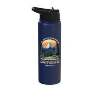 Religious Hiker | I Lift Up My Eyes to The Mountains Hiking Stainless Steel Insulated Water Bottle