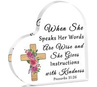 Religious Home Decor Inspirational Christian Acrylic Plaque Bible Verses Decor Spiritual Acrylic Plaque Decorative Sign Motivational Gift for Prayers Sister Mother Daughter Friends Goddaughter