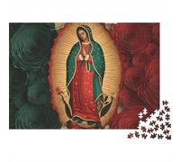 Religious Icon 1000 Pc Cardboard DIY Mexican Cultural Art Jigsaw, Challenging Puzzle Adults/Teens, Stress Relief, Vibrant Colours & Indoor Leisure 52x38cm/1000pcs