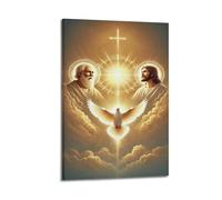 Religious Icon of Holy Trinity with Dove Poster Decorative Painting Canvas Wall Posters And Art Picture Print Modern Family Bedroom Decor Posters 16x24inch(40x60cm)