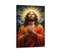 Religious Icon of Jesus Praying with Holy Light Poster Decorative Painting Canvas Wall Posters And Art Picture Print Modern Family Bedroom Decor Posters 16x24inch(40x60cm)