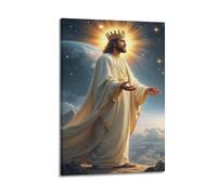 Religious Icon of Jesus with Holy Crown Poster Decorative Painting Canvas Wall Posters And Art Picture Print Modern Family Bedroom Decor Posters 08x12inch(20x30cm)