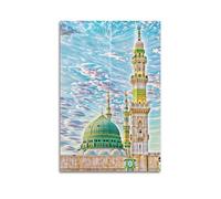 Religious Islamic Digital - Painting - Style Mosque And Blue Sky Decorative Painting Canvas Wall Posters And Modern Family Bedroom Decor 16x24inch(40x60cm)